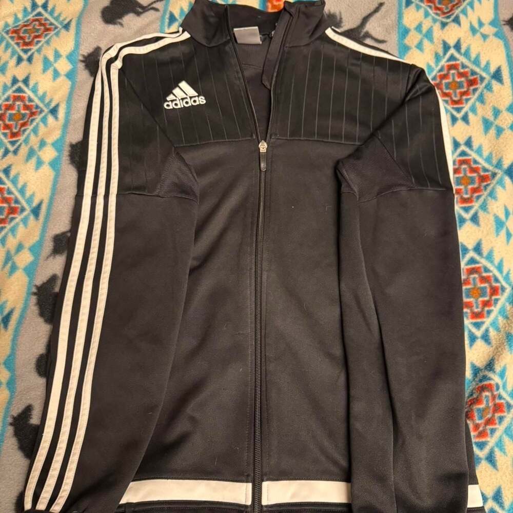 Adidas Climacool Full Zip Track Jacket Black White Striped Size S